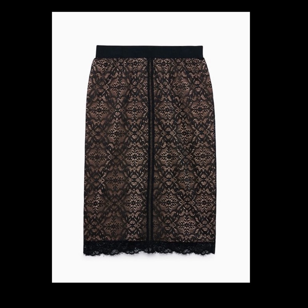 Aritzia- NWT Wilfred Lis Skirt in Black & Nude Lace Size XXS.